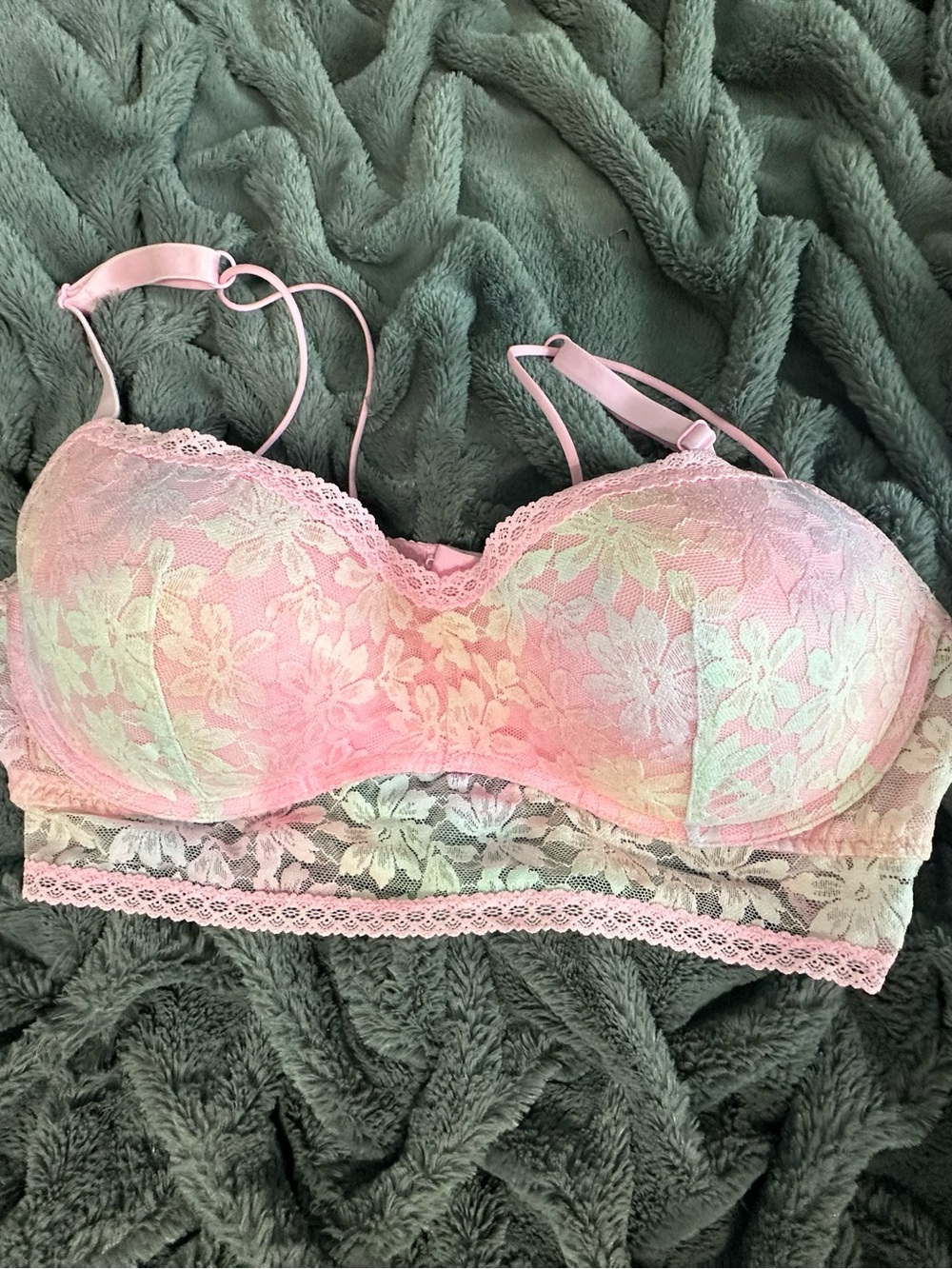 Lace Balconette Bralette in Pastel Pink VS